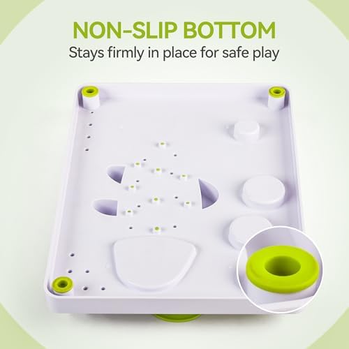 ALL FOR PAWS Interactive Cat Puzzle Feeder with 3 Catnip Balls – Slow Feeder Treat Dispenser Puzzle Toy for Indoor Cats, Mental Stimulation Digger Modules