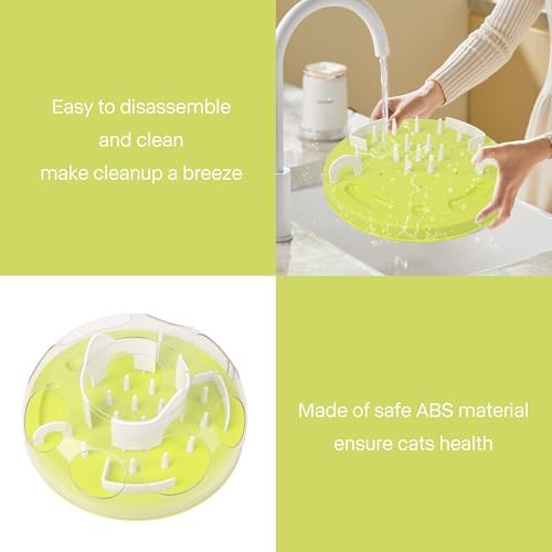 Pet Prime Cat Puzzle Feeder Interactive Enrichment Toys for Indoor Cats Slow Feeder Food Treat Puzzle Cat Stimulation Toys Green