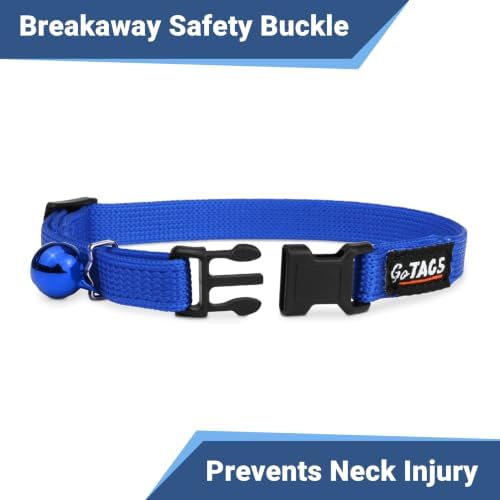 GoTags Personalized AirTag Cat Collar Reflective, Breakaway Safety Buckle