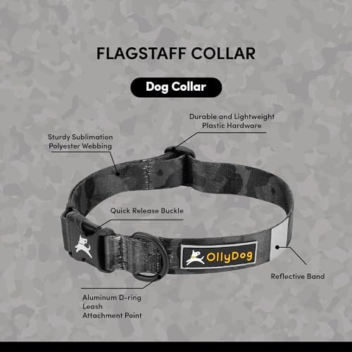 OllyDog Flagstaff Collar, Adjustable Soft Puppy Collars with Quick Release Buckle, Ideal Dog Collar for Everyday Use and Adventures (Small, Dream Camo)