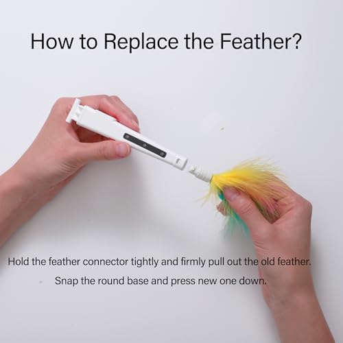 FEELNEEDY 3 Packs Replacement Feathers Compatible Interactive Cat Toy FN-P20 (3 Pcs), Only Accessories