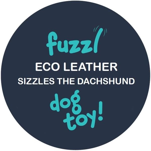 Fuzzl Eco Leather Sizzles the Dachshund Dog Toy - Natural & Tough Light Brown Leather Chew | Durable Toy for Moderate Chewers | 100% Jute Filling & Double Stitched