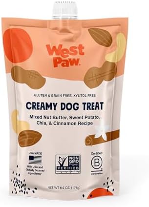 West Paw Creamy Treats Nut Butter, Sweet Potato, Chia Seed 6.2 Oz