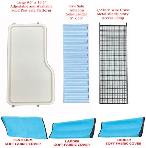 X-Large 31"x18.5"x53.5"H 4-Tiers Deluxe Two Full Story Double Unit Double Large Front Doors Tight 1/2-inch Wire Spacing for Feisty Ferret Hammock Chinchilla Cat Sugar Glider Critter Home On Wheels