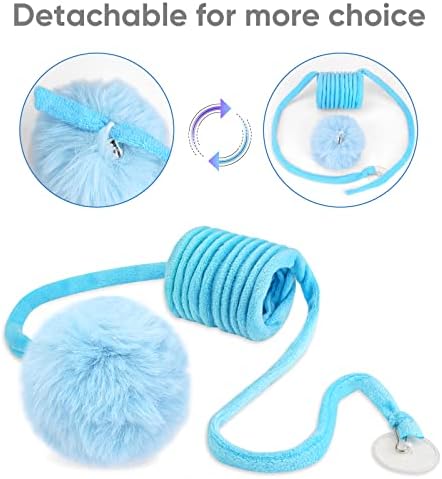 Cat Spring Toys, Self-Play Hanging Stretchable Cat Spring with Bell, 3 Pack Soft Plush Interactive Cat Toys for Indoor Cats Kitten Chasing and Playing