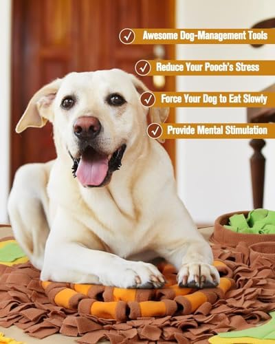 HOPET Snuffle Mat for Dogs Large Breed,Interactive Sniff Feeding Training Mat for Puppy Slow Feeder, Mental Stimulation & Slow Feeding Game for All Breeds