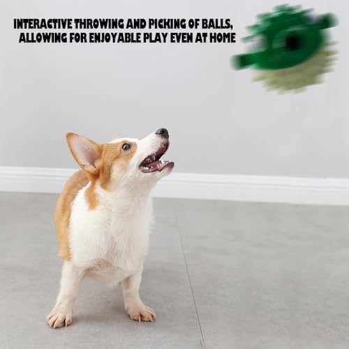 Dog Balls with Bell Sound, Interactive Dog Toys,Treat Dispensing Dog Toys, cat Toys Balls,Rubber Elastic Ball Toys for Small Medium Large Cat and Small Dogs (Green)