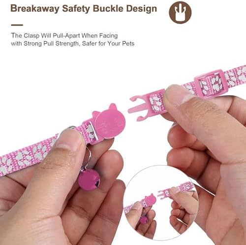 GPS Tracker for Cats, Mini GPS Pet Tracker with Collar, IPX8 Waterproof Cat Trackers Collar,No Monthly Fee,Work with Apple Find My(iOS Only),Smart Trackers for Pets-Pink-3