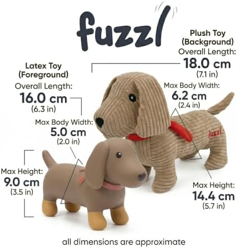 Fuzzl Sizzles the Dachshund Puppy Pack Dog Toys, Small, Pack of 2