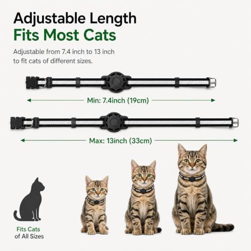 Pet Tracker,GPS Collar for Cats (Android Only) Smart tag,Waterproof Compatible with Google Find My,No Monthly Fee,Advanced Tracking Solution Smart Collar for Pet Safety Ideal Small Large Cats