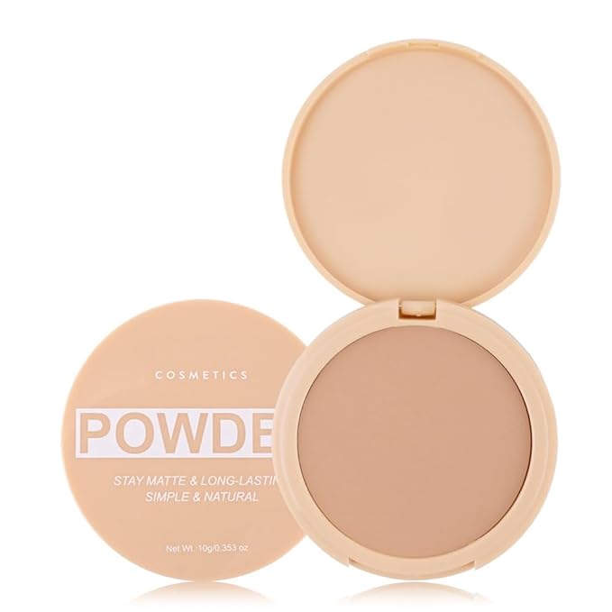 Pressed Matte Face Powder Makeup & Setting Powder for Poreless Wrinkle Blurring Contour Concealer Finishing,Lightweight,High Coverage,Shine Control, Brown-Matte