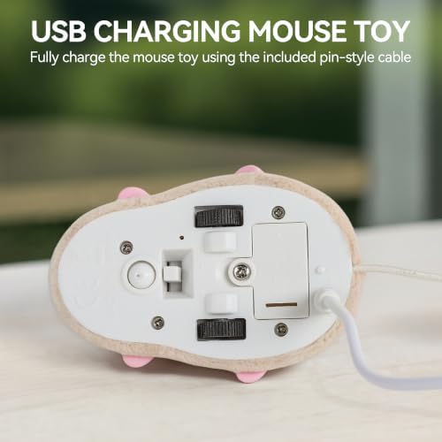 ALL FOR PAWS Remote Control Cat Mouse Toy, Interactive Moving Mouse Toy for Kitten Indoor Cats, 4-Direction RC Cat Toy with Feather Tails, Rechargeable Automatic Cat Toy for Exercise&Hunting Instinct