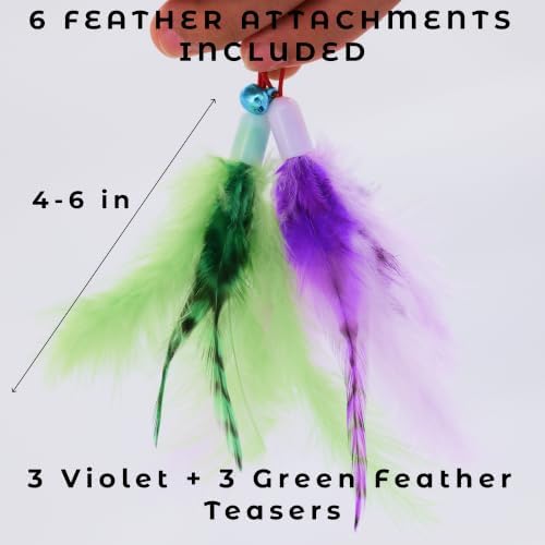 Interactive Cat Wand Toy with Feather Refills, Cat Teaser Toy for Kittens