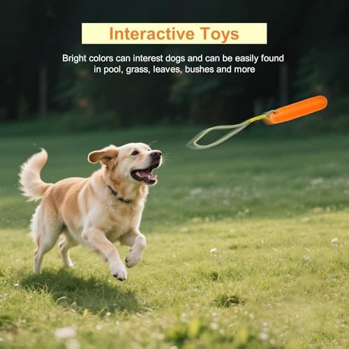 DEAYOU 4 Pack Dog Pool Toys, Interactive Dog Water Floating Toys with Rope, Fetch Training Bumpers Retrieving Dummy, Pet Throw Toy for Outdoor, Summer, Playing, Tug Game, Retriever