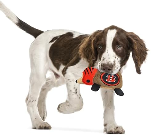 NFL Cincinnati Bengals Plush Hedgehog Toy for Dogs & Cats, Cool Soft Pet Toy for Fun and Interactive Play, Dog Chew Toy with Squeaker, Licensed Hot Pet Toy