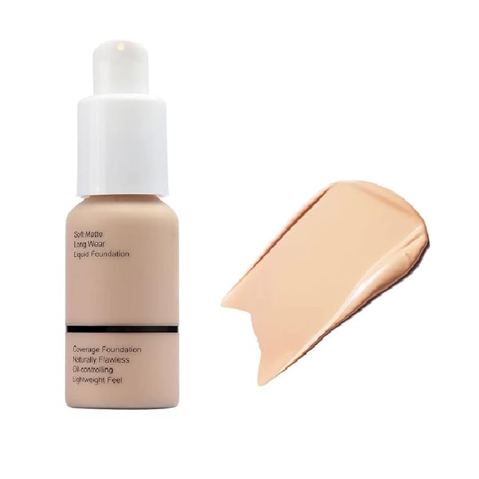 Foundation,Flawless Soft Matte Liquid 102 Nude Foundation,24 HR Oil Control Waterproof Cream Foundation Makeup.