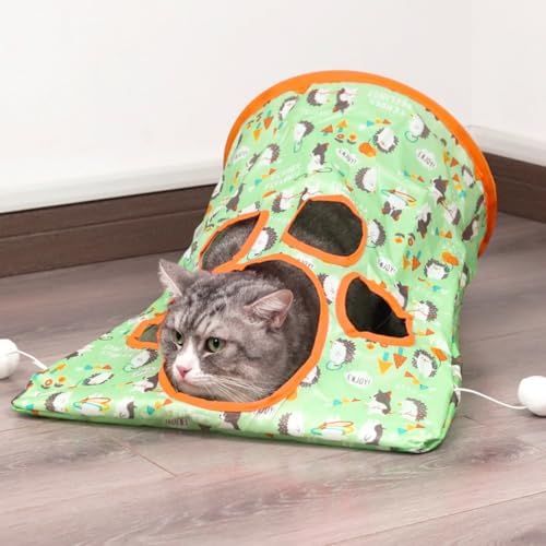 Cat Sack Hide & Seek Tunnel Bags - Interactive Cat Toy with Plush Ball & Crinkle Paper