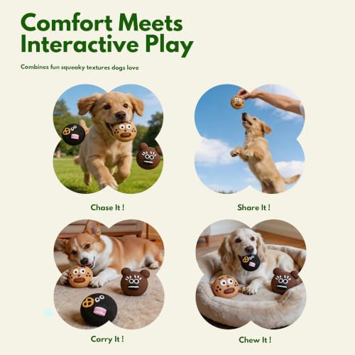 Soft Latex Squeaky Dog Toys for Enrichment, Puppy Chew Toy for Teething-3''