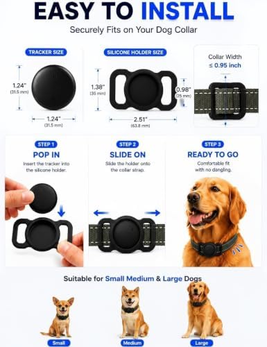 GPS Tracker for Dogs (iOS & Android), No Subscription Real-Time Tracking