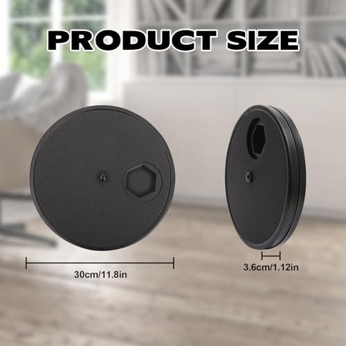 Rislobx Dog Nail Scratch Board, 3 in 1 Rotatable Round Dog Scratch Board with Food Storage Compartment Box Nail Grinder Claw Care, Stress-Free Pad (Black)