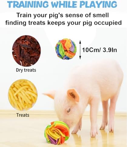Snuffle Ball for Pigs β Pig Enrichment Toys for Mini Pigs, Potbellied Pigs & Farm Use β Interactive Foraging & Rooting Toy, Slow Feeding Pig Toys Accessories