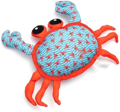 The Worthy Dog Animal Pattern Tough Plush Squeaky Dog Toy, Crab