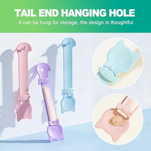 slaixiu 3 Pack Cat Treat Spoon Squeeze - Soft Food Feeder Spoon & Lickable Treat Strip Tool for Cats, Multi-Function Cat Spoons & Treat Dispenser