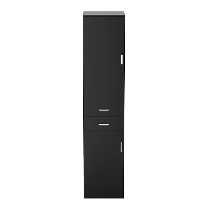 Paddie Wall Mount Barber Stations, Salon Stations for Hair Stylist, Hair Station Salon Furniture Sets with a Storage Cabinet, 2 Drawers and a 2 Tier Shelf, 17.3" L x 70.9" H