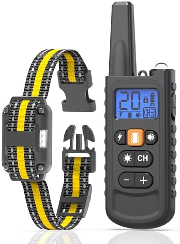 Dog Shock Collar, Rechargeable Waterproof Pet Behavior Training Collar, E-Collar with Custom Level Settings Dogs