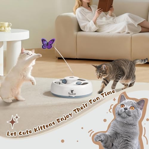 Pawaboo 3-in-1 Automatic Interactive Cat Toy, Electronic Motion Kitten Toy