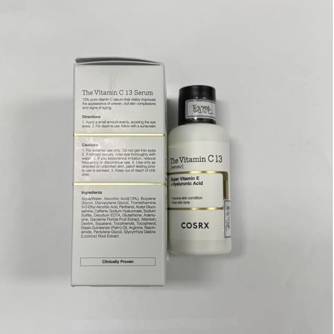 COSRX Pure Vitamin C 13% Serum (Renewal) with Vitamin E & Hyaluronic Acid, Korean Vitamin C Serum, Hydrating Facial Serum for Fine Lines, Uneven Skin Tone & Dull Skin, 0.67fl.oz, Korean Skin Care