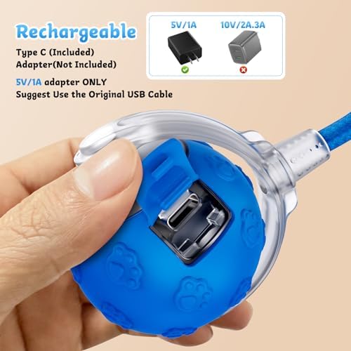 Interactive Cat Toys for Indoor Cats - Rechargeable Fast Rolling Ball
