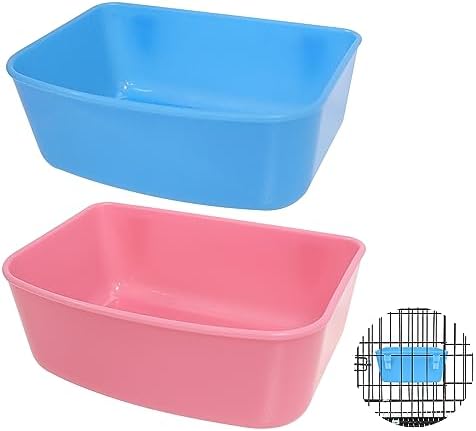 6 Pack Feeder (Blue, Pink), Hanging Feeder,Food and Water Container, Bath Water Bowl Universal for Birds Hamsters Mice Rats Rabbit Guinea Pig Small Pets (S) (S)