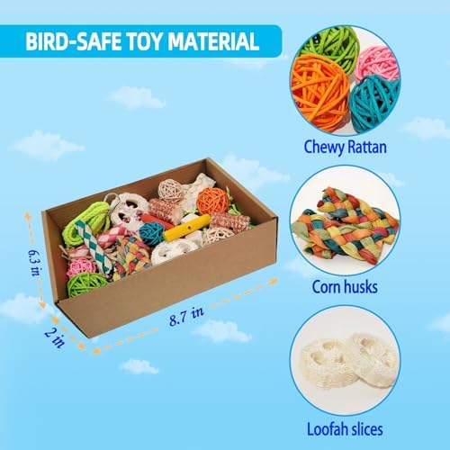 Bird Toys,Colorful Parrot Foraging and Tearing Toy Box