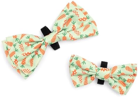 THE WORTHY DOG Spring Patterns Pet Bow Ties for Dogs & Cats, Crazy Carrots