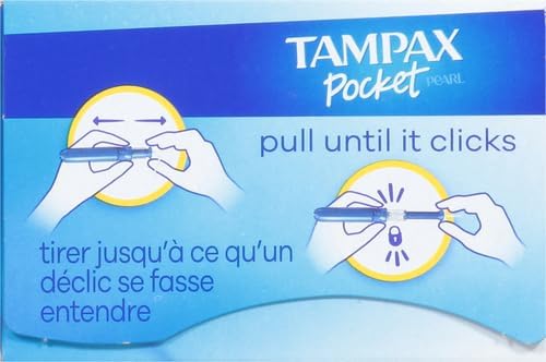 Tampax Pocket Pearl Tampons Regular Absorbency with LeakGuard Braid, Unscented, 16 Count (Pack of 2)