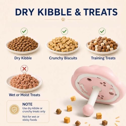 Cat Puzzle Feeder Toy, Adjustable Treat Dispenser, Pink