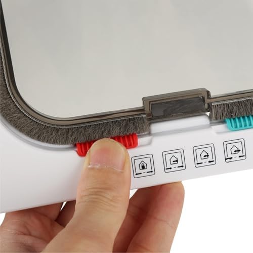 L Size 4-Way Lockable Pet Door, Secure Flap for Cats and Small Dogs, DIY Installation, Weatherproof Double-Flap Design, White Plastic Material