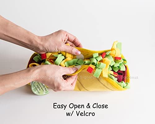 Taco Snuffle mat - Dog Toys, Cat Toys, Snuffle mat, Interactive, Mental Exercise, Dog Gift, Brain Game, Mentally stimulating Game, 12 inch diameter