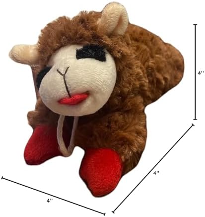Multipet Lamb Chop Brown | 6 Inch Lamb Chop Dog Toy | Small Dog Toy Lamb Chop Squeaker Toy | Brown 6" | Officially Licensed