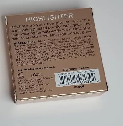 Sigma Beauty Highlighter Makeup – Illuminating Highlighting Powder for Face, Sheer Glimmer Face Highlighter for Cheeks, Cupid’s Bow, & Brow Bone (Golden Hour, Warm Amber Metallic)