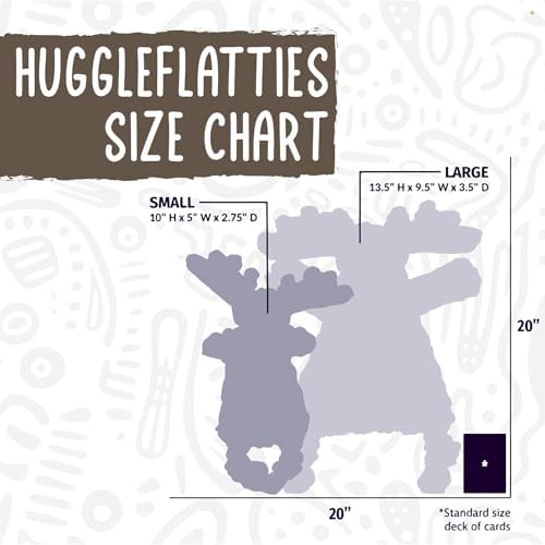 HuggleHounds Flatties - Dog Plush Toys to Keep Them Busy, Squeaky Crinkle Pet Toy for Small, Medium, & Large Dogs, Durable Stuffed Animal, Fox, Moose, & Raccoon - 3-Pack Woodland HuggleFlatties, Small