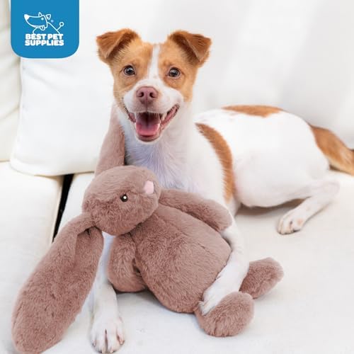 Best Pet Supplies Bunny Buddy Squeaky Plush Dog Toy - Mauve, Medium