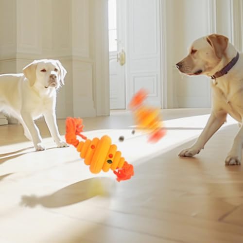 Slow Feeder Dog Silicone Honeycomb Treat Ball for Interactive Play and Training, Washable Sturdy Pet Food Dispensing Ball for Large Dogs