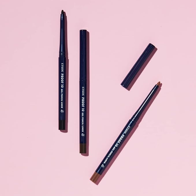 ETUDE Proof 10 Gel Pencil Liner, Eyeliner with Wearable Shades, Sharpenable Tip, Creamy Gel Texture, Waterproof & Sebum-Proof Precision Liner, Korean Makeup, Beauty, Black (0.011 Ounce)