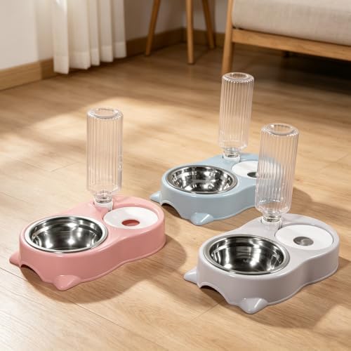 Cat Bowls Food and Water Bowl Set with Automatic Water Dispenser
