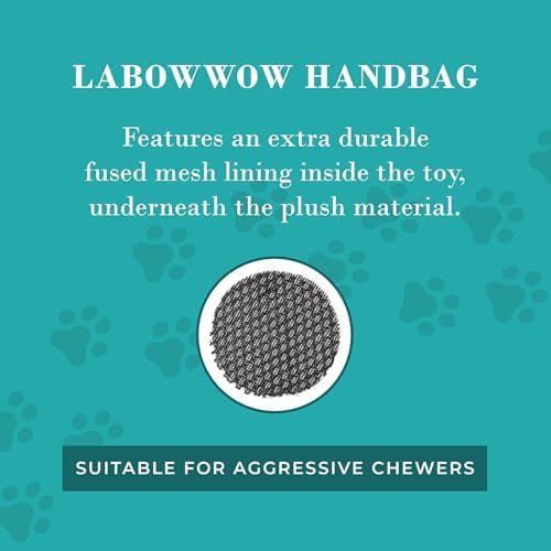 Haute Diggity Dog Labowwow Handbag Plush Dog Toy, Designer Parody Chew Toys