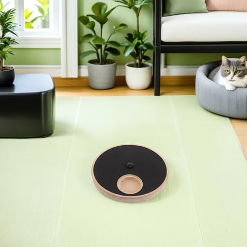 Wooden Dog Nail Scratch Pad with Treat Dispenser and Rotatable Design for Pet Grooming and Nail Care, 11.4 Inch Sturdy Wood Board Exercise and Reducing Furniture Scratching