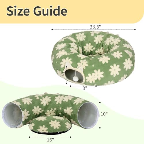Pesen Cat Tunnel Bed with Soft Cushion for Indoor Cats and Kittens