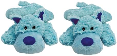 KONG Cozie Plush Dog Toys 2 Pack – Durable & Soft Squeaky Toys for Medium Dogs – Assorted Animal Characters (Baily The Blue Dog)